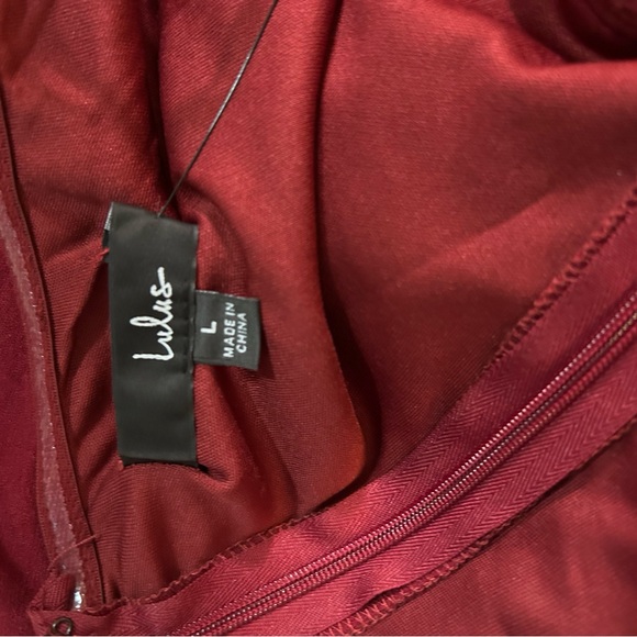 NWT Lulu’s Song of Love Wine Red Off-the-Shoulder Maxi Dress. Size Large. - Picture 6 of 7